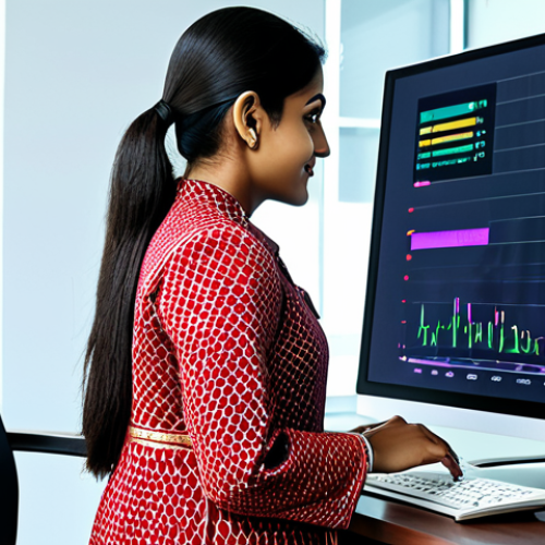 Home 4 **
"A professional economist in a fully clothed, modest salwar kameez, analyzing a digital currency graph on a holographic display in a brightly lit, modern office. Safe for work, appropriate content, perfect anatomy, correct proportions, well-formed hands, natural pose, family-friendly, high-resolution, professional illustration."
**