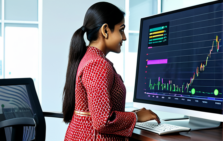 **
"A professional economist in a fully clothed, modest salwar kameez, analyzing a digital currency graph on a holographic display in a brightly lit, modern office. Safe for work, appropriate content, perfect anatomy, correct proportions, well-formed hands, natural pose, family-friendly, high-resolution, professional illustration."
**