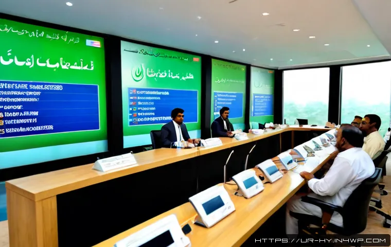 CBDC의 발전을 위한 국제적 협력 사례 - Photorealistic international central bank cooperation meeting in Islamabad, diverse Pakistani and gl...